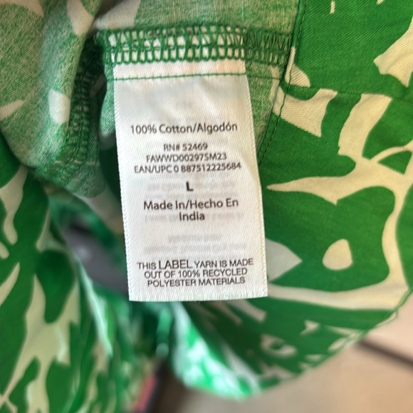 Free Assembly large Green Floral Dress belted waist - Picture 7 of 7